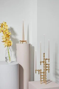 STOFF Nagel candle sticks 3-pack, brass