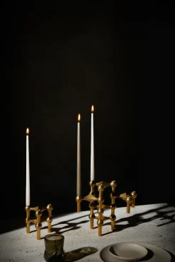 STOFF Nagel candle sticks 3-pack, brass