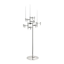 STOFF Nagel floor candle sticks 70 cm, Chrome