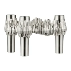STOFF Quist candle holder, Brushed chrome
