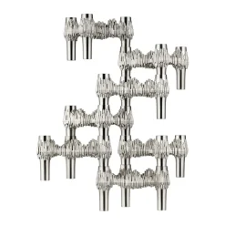 STOFF Quist candle holder, Brushed chrome