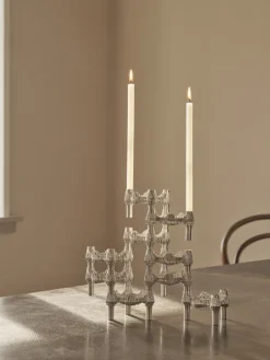 STOFF Quist candlestick 3-pack, Brushed chrome