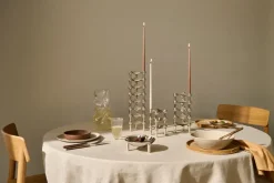 STOFF tapered candle by ester & erik 6-pack, Soft brown