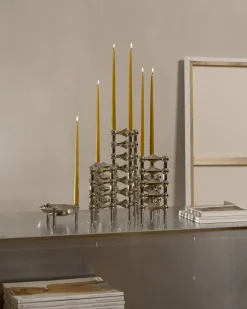 STOFF tapered candle by ester & erik 6-pack, Mustard