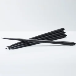 STOFF tapered candle by ester & erik 6-pack, black