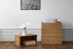 Storage box oak 33x60 cm, Wood. white