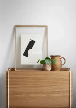 Storage box oak 33x60 cm, Wood. white