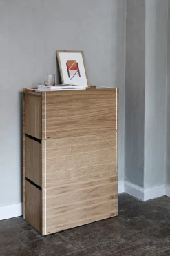 Storage box oak 33x60 cm, Wood. white