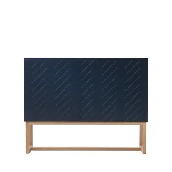 Story Side table, Midnight blue, white oiled oak stand