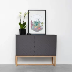 Story Side table, White, white marble top, white stand