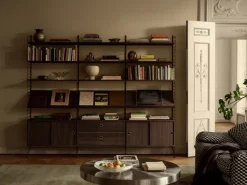 String cabinet with door, Dark oak, 58x30 cm