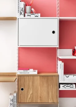 String cabinet with door, White, 58x30 cm
