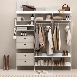 String cabinet with drawers, White, 78x30 cm