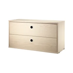 String cabinet with drawers, Ash veneer, 78x30 cm