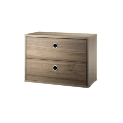 String cabinet with drawers, Walnut, 58x30 cm