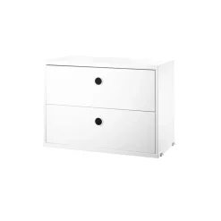 String cabinet with drawers, White, 58x30 cm