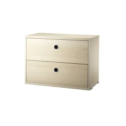 String cabinet with drawers, Ash veneer, 58x30 cm