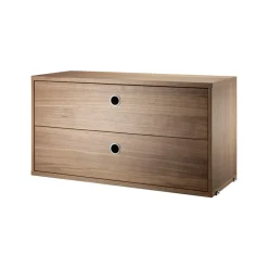 String cabinet with drawers, Walnut, 78x30 cm
