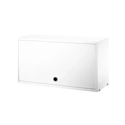 String cabinet with flip door, White, 78x30 cm