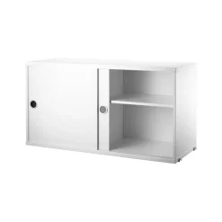 String cabinet with sliding door, White, 78x30 cm