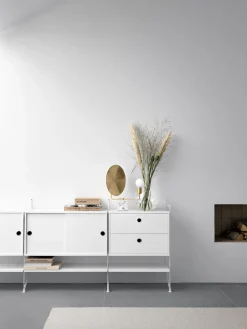 String cabinet with sliding door, White, 78x30 cm