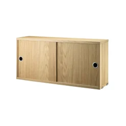 String cabinet with sliding door, Oak, 78x20 cm