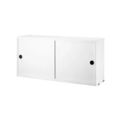 String cabinet with sliding door, White, 78x20 cm