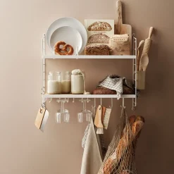 String kitchen wall shelf, White