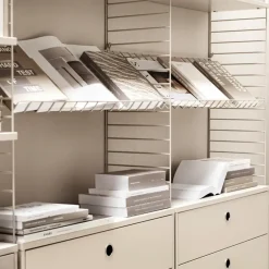 String magazine shelf wire, Beige