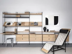 String magazine shelf wood, Oak, 78x30 cm