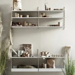 String Outdoor shelf, Galvanized-58x30 cm-low edge