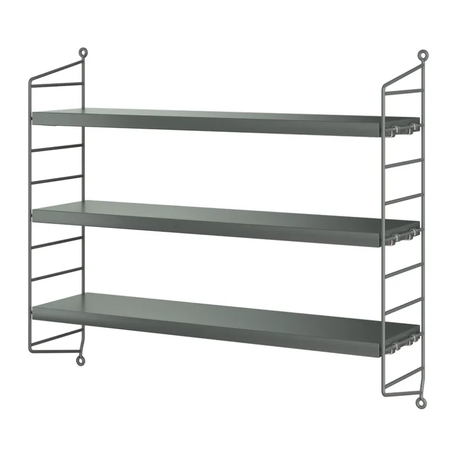 String Pocket wall shelf, Dark grey
