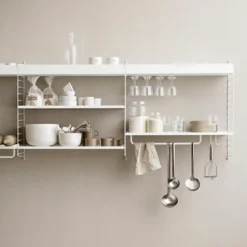 String shelf metal, Beige, 58x30 cm, high edge