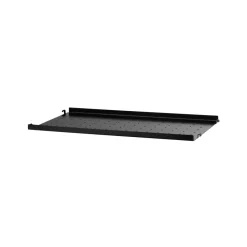 String shelf metal, Black, 58x20 cm, low edge