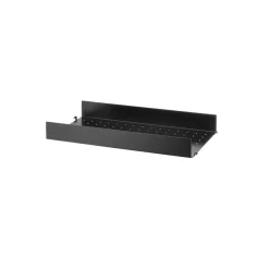 String shelf metal, Black, 58x30 cm, high edge