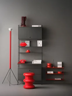 String shelf Pocket metal, Oxtorg red