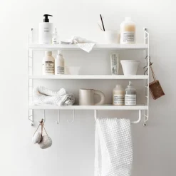 String shelf Pocket metal, white