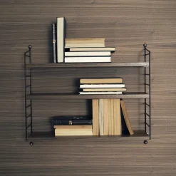 String Shelf Pocket walnut-black, walnut-black