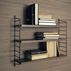 String Shelf Pocket walnut-black, walnut-black