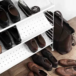 String shoe rack metal, Beige, 78x30 cm