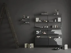 String wall panels, Dark grey, 75x30 cm, 2-pack
