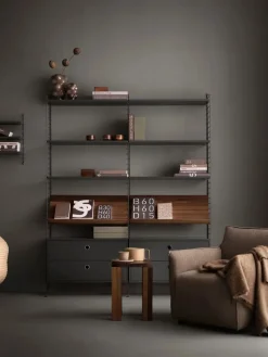 String wall panels, Dark grey, 75x30 cm, 1-pack