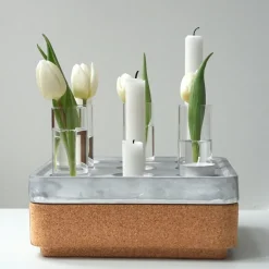 Stumpastaken Small gift set, Black. corkbowl black. 4-pack vases. matches