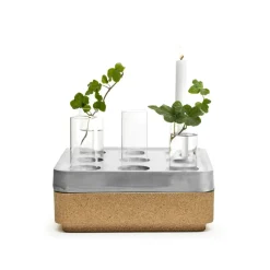 Stumpastaken Small gift set, Aluminum. Cork bowl nature. 4-pack vases. matches