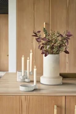 Styles candle holder 3.6x16 cm, Offwhite aluminum