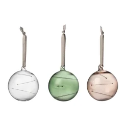 Sunball Ø8 cm 3 pieces, Clear green linen