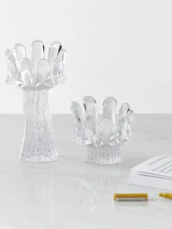 Sunflower candle holder 18 cm, Clear