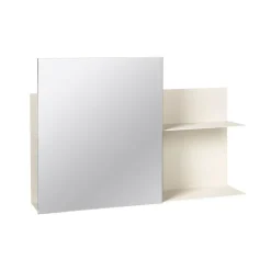 Svante wall shelf with mirror, Iron rainy day