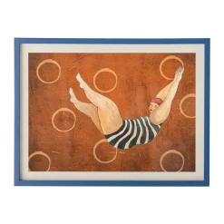 Svela illustration with frame 52x47 cm, Brown