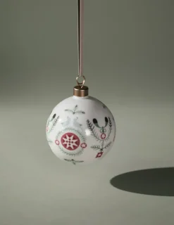 Swedish Grace Winter bauble Ø8 cm, White